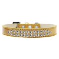 thumbnail image 1 of Two Row Clear Crystal Size 14 Gold Ice Cream Dog Collar, 1 of 1