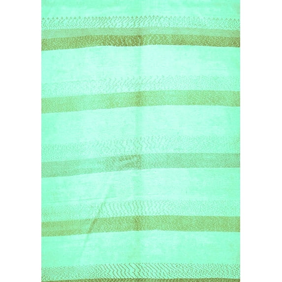 Ahgly Company Indoor Rectangle Solid Turquoise Blue Modern Area Rugs, 8' x 12'