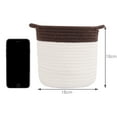 thumbnail image 3 of PiccoCasa Cotton Rope Storage Bins Baskets with Handles for Shelves, Cylindrical 1, Coffee Color, 3 of 7
