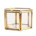 thumbnail image 1 of simhoa Glass Terrarium Box, Retro Glass Jewelry Box, Gold Geometric Terrarium Box for 8 8 x 6.8 x 4.5 cm, 1 of 8