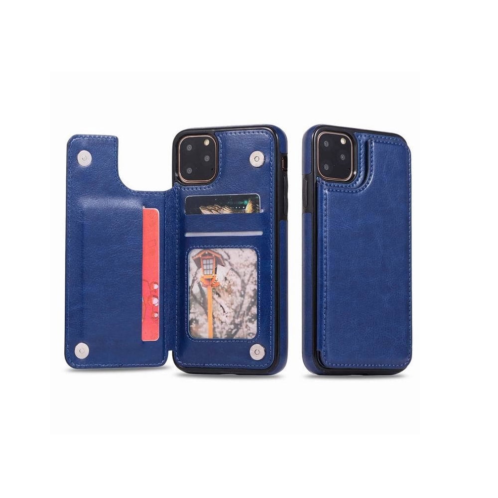 iPhone 12 Pro Wallet Case with Card Holder,TIKA PU Leather Kickstand Card Slots Case,Double