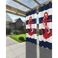 thumbnail image 3 of nqOlkjepod Outdoor Curtains for Patio Waterproof, Navy Blue Stripe Nautical Outdoor Privacy Panels Grommet, Red Anchor Summer Coastal Blackout Outside Curtains for Porch/Cabana 54"x95", 1 Panel, 3 of 8
