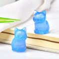 thumbnail image 5 of K-KED Natural Quartz Crystal Carved Lucky Cat Healing Stone Skull Kitty Mascot Animal-Blue Opal Quartz Crystal, 5 of 6