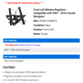 thumbnail image 2 of Front Left Window Regulator - Compatible with 2007 - 2016 Lincoln Navigator 2008 2009 2010 2011 2012 2013 2014 2015, 2 of 2