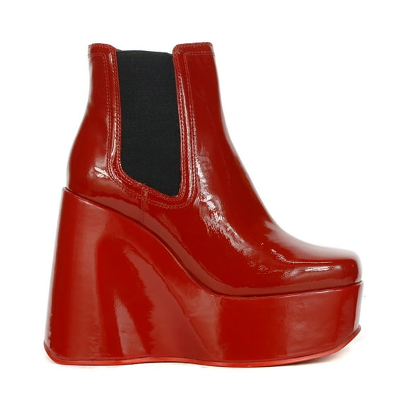Jeffrey Campbell Hyped Red Patent Leather Platform Boots<span> - </span>8