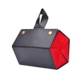 thumbnail image 1 of Organizador de gafas de , caja de almacenamiento de gafas de cuero sintético, plegable, portátil, de moda, estuche de viaje para mujeres y hombres. Negro Rojo 5 Cuadrículas, 1 of 8