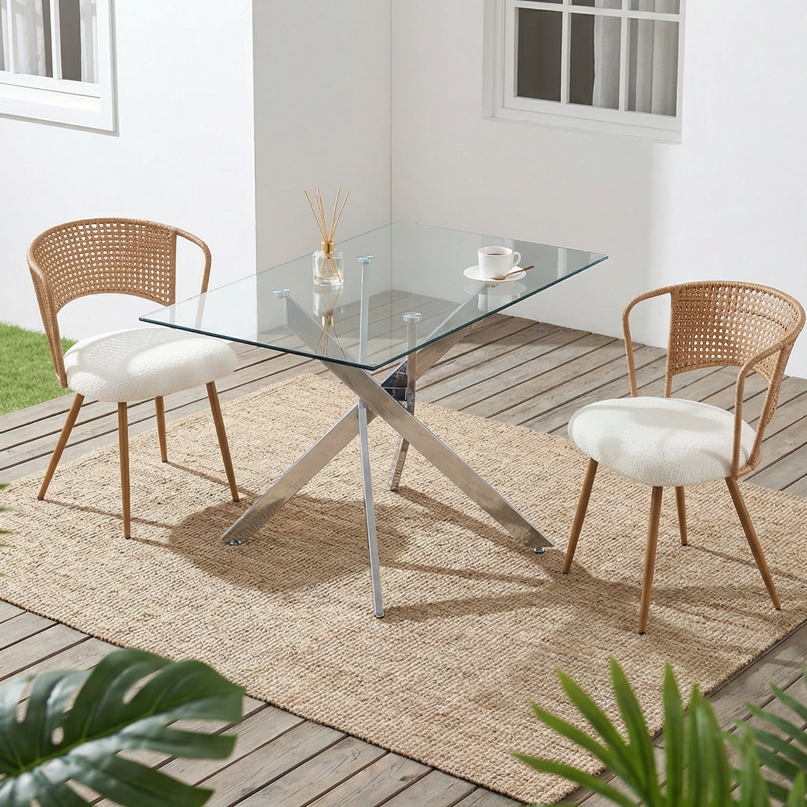 juyg 2-pack brown wicker dining product