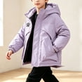 thumbnail image 2 of Lutiedan Boys Warm Winter Jacket Thick Fleece Full Zip Hooded Snow Coat Outdoor Windproof Casual Jacket with Pocket Size 5-15, 2 of 7