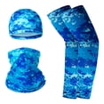 thumbnail image 2 of BRANROY Camouflage Compression Sleeves for Men Set - Arm Sleeves for Men UV Protection, Sun Protection Sleeves, Cycling Hat and Face Mask for Outdoor Activities,Blue, 2 of 3
