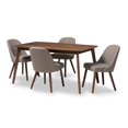 thumbnail image 1 of Baxton Studio Cody-Light Grey-5PC Dining Set Cody Mid-Century Modern Light Grey Fabric Upholstered Walnut Finished Wood - 5 Piece Dining Set, 1 of 1