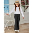 thumbnail image 5 of Arshiner Girls' Leggings High Waisted Stretch Bell Bottom Solid Color Athletic Classic, 5 of 6