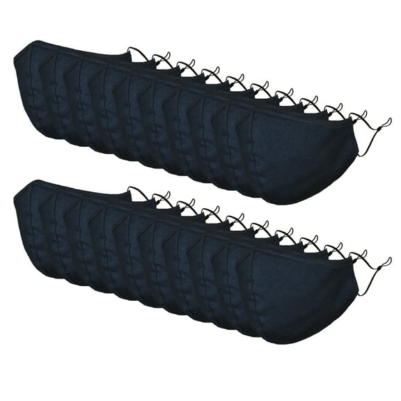 DALIX Cloth Face Mask Reuseable Washable in Gray Made in USA (20 Pack)