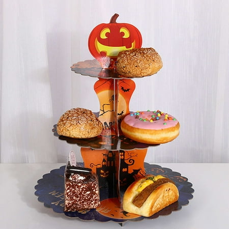 

Yeithhui Baking Trays & Trays Halloween Cupcake Stand Party Decorations 3 Tier Cupcake Holder Cupcake Tower Dessert Stands for Halloween Scary Party Supplies (Halloween Pumpkin)