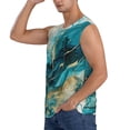 thumbnail image 3 of Lsque Abstract Ocean Currents Print Men's Cotton Blend Sleeveless Muscle Shirts (S-3XL)- Moisture Wicking, Odor Protection, UPF 30+,Small, 3 of 8