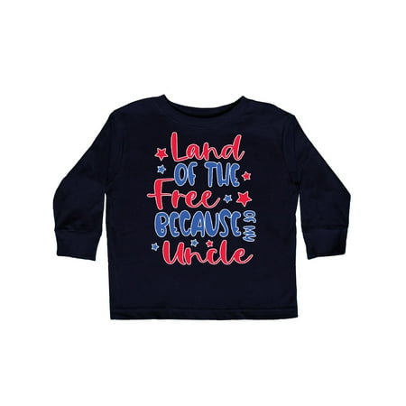 

Inktastic Memorial Day Land of The Free Because Of My Uncle Gift Toddler Boy or Toddler Girl Long Sleeve T-Shirt