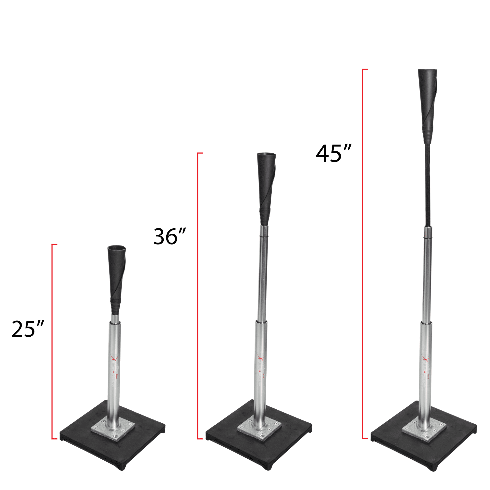 Web Flex Adjustable Batting Tee for Baseball & Softball – Flexible Rubber Top, Telescoping Stem & Hitting Trainer