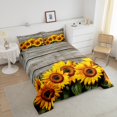 thumbnail image 4 of Erosebridal Rustic Sunflower Bedding King Comforter Set, Chic Flower Floral Down Comforter, Reversible 3 Pieces, 4 of 7