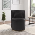thumbnail image 4 of Leumius 360° Swivel Accent Chair with Storage,Velvet Curved Chair with Gold Metal Base for Living Room,Nursery,Bedroom-Black, 4 of 4
