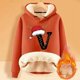 thumbnail image 2 of WILLBEST Sudadera Oversize para Mujer, con Estampado de Letras Navideñas, de Lana Gruesa, Cálida para El Invierno XXX-Grande, 2 of 4