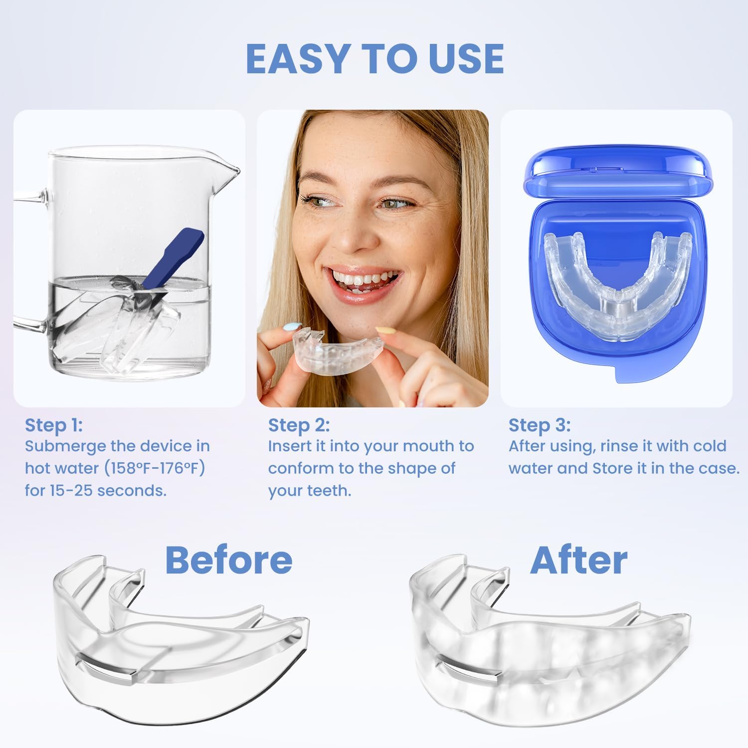 Anti-Snore Device for Stop Snoring Solution,  Anti Snoring Mouthpiece Mouth Guard for Men and Women