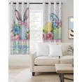 thumbnail image 2 of Easter Blackout Curtains for Bedroom Living Room Darkening Curtains 54 Inch Long Spring Colorful Bunny Eggs Flowers Polka Dot Plaid Short Curtain for Small Window Treatment Grommet Drapes 42"x54"x2, 2 of 9