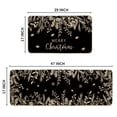 thumbnail image 2 of Sm:)e Black and White Holly Leaf Snowflake Christmas Kitchen Rugs and Mats, 17x29Inch and 17x47 Inch, Non Slip Linen Mat Inside Washable for Porch Patio Hallway, 2 of 7