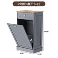 thumbnail image 3 of HARIPUL Single Tilt Out Trash Cabinet for 13 Gallon Waste Bin, Free Standing Kitchen Trash Can Cabinet with Drawers, Blue, 3 of 7