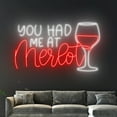 thumbnail image 3 of Handmadetneonsign You Had Me At Merlot Neon Sign, Champagne Wine Neon Wall Art Decor, Wine Wall Decor, 3 of 3