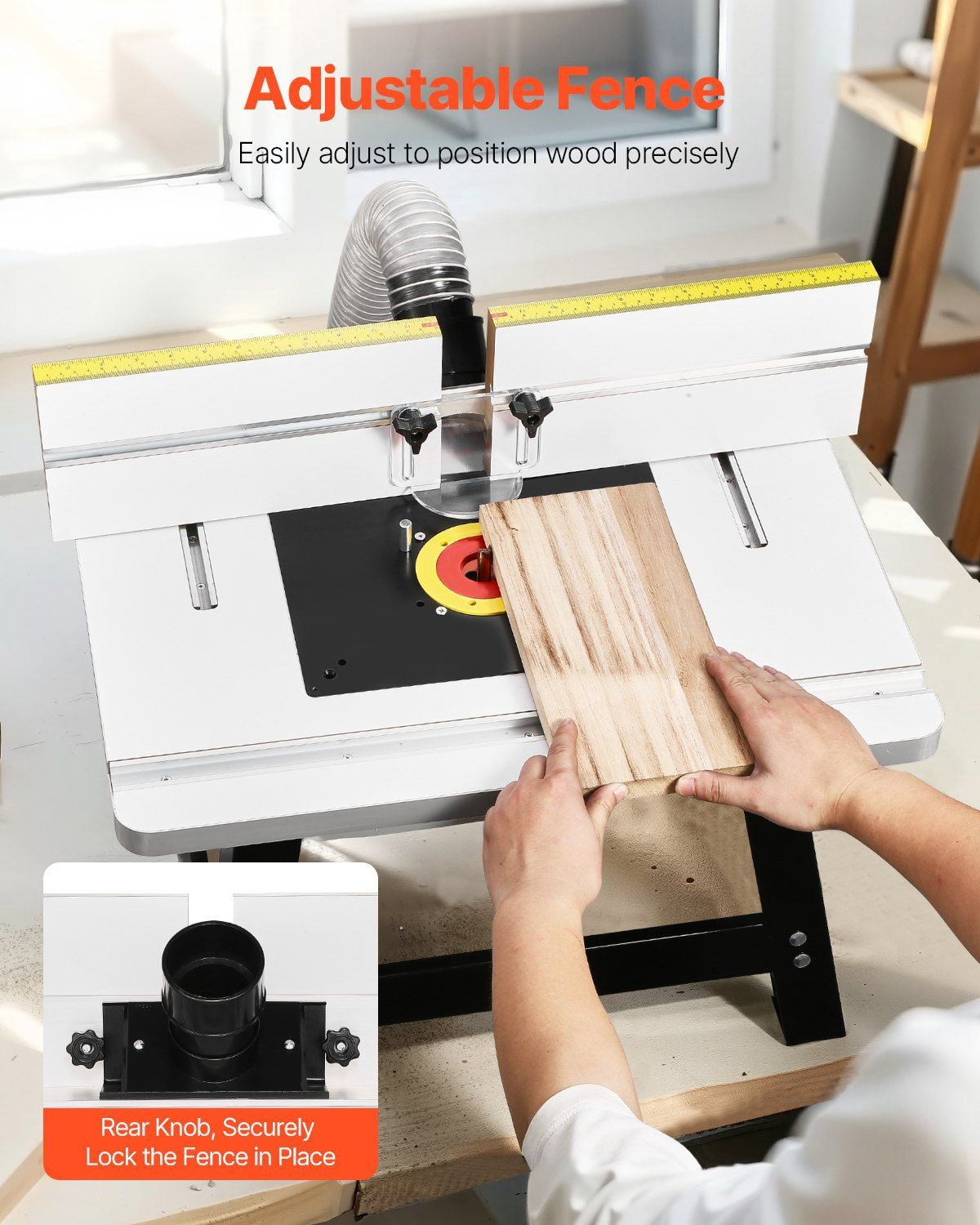 Benchtop Router Table 24 in x 15.7 in with Fence MDF Top Dust Collection Port
