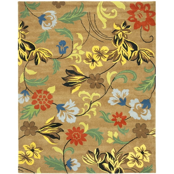 SAFAVIEH Soho Heath Floral Wool Area Rug, Brown/Multi, 7'6" x 9'6"