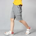 thumbnail image 7 of JAJAHO Boys Athletic Cargo Shorts Kids Sport Casual Drawstring Summer Running Solid Color Multi Pockets Loose Fit Straight Leg Shorts 4-12Y Soft Trousers, 7 of 7