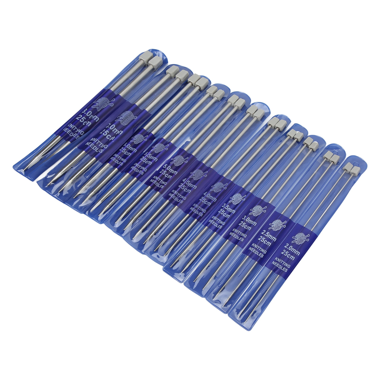 H&S Aiguille A Tricoter En Acier Inoxydable - 11 Paires - Lot Aiguilles