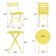thumbnail image 3 of QinaQin Juego bistró plegable de 3 piezas con 1 mesa y 2 sillas, estructura metálica para balcón, patio, jardín o espacios pequeños, 3 of 7