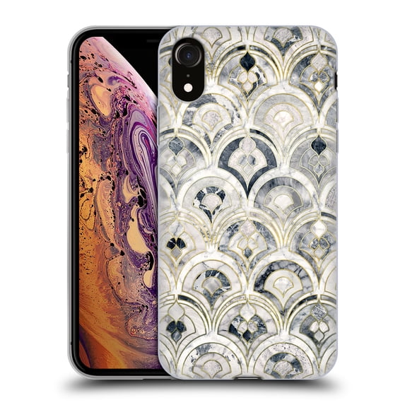 Head Case Designs Officially Licensed Micklyn Le Feuvre Marble Patterns Monochrome Art Deco Tiles Soft Gel Case Compatible with Apple iPhone XR