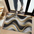 thumbnail image 2 of Black and Gold Marble Pattern Washable Non Slip Indoor Door Mat, Decorative Entry Rug for Entrance, Bedroom, Kitchen, Bathroom, 20"x32", 2 of 6