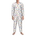 thumbnail image 3 of Uemuo Color Ships Pattern 2-Piece Loungewear Set - Men’s Soft Sleepwear, Cozy Winter PJs, Comfy Sleep Set-Large, 3 of 7