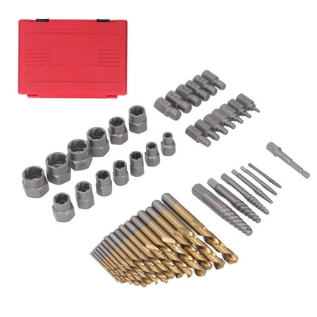 

2024 49Pcs Screw Extractor Drill Bit Set Chromium Vanadium Steel Damaged Screws Extractor with Carrying Box