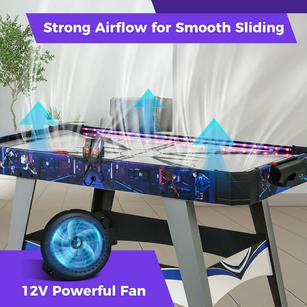 Gymax 54'' Air Hockey Game Table w/2 Pushers Pucks Adjustable Foot
