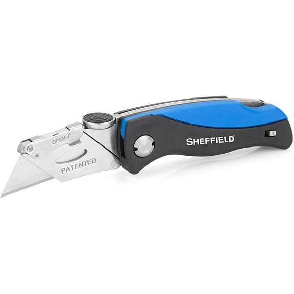 Sheffield Quick Change Lockback Knife 12119 Folding - Steel Blade, ABS Handle - Blue