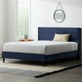 thumbnail image 4 of Rest Haven Renton Upholstered Channeled Platform Bed, Queen, Blue, 4 of 13