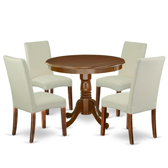East West Furniture Dining Room Set Mahogany, ANDR5-MAH-01