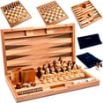thumbnail image 1 of Set de juego de mesa Pointworks Chess Checkers Backgammon 17 pulgadas, 1 of 9