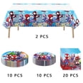 thumbnail image 2 of 42 PCS Spidey Birthday Decorations Tableware Set, Spidey Plates and Napkins Party Supplies Includes 20 PCS Paper Plates, 20 PCS Napkins and 2 PCS Tablecloth, 2 of 3