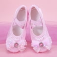 thumbnail image 6 of jianru Ballet Shoes for Girls Elastic Straps Non Slip Soft Sole Lace Bow Satin Professional Dance Shoes for Toddler Kids, 6 of 8