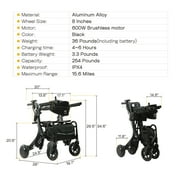 Sinceborn 4-in-1 Electric Rollator Walker with Seat, E-pushing Transport Wheelchair for Seniors, Lightweight Wheelchair Walker Combo,Foldable Design,Matte Black,Regular Style