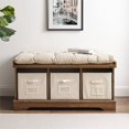 thumbnail image 3 of Banc de Rangement en Bois de 42 Po avec 3 Bacs et Coussin - Grangewood Récupéré, 3 of 6