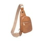 thumbnail image 1 of Bolso bandolera para mujer, bolso cruzado, bolso de pecho, moda, portátil, de cuero de PU, ligero, versátil, bolso bandolera para senderismo al aire l Marrón claro, 1 of 8