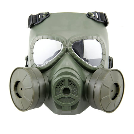 Cosplay CS Wargame Airsoft Two Fan Safety Gas Mask Full Face (Best Gas Mask For The Money)