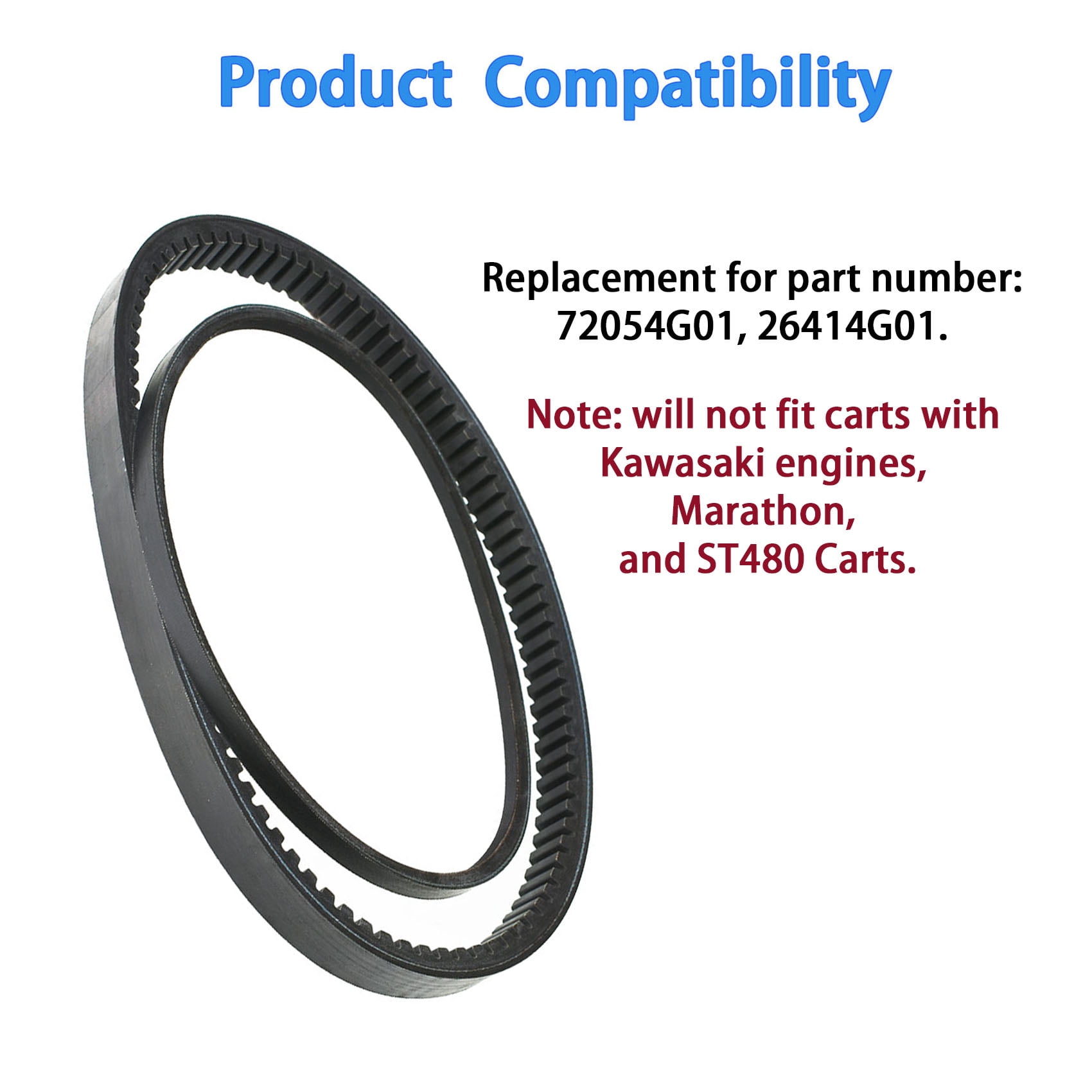 LABLT Drive Starter Generator Belt for EZGO Gas Golf Cart 94+ 72054G01 26414G01 4Cycle