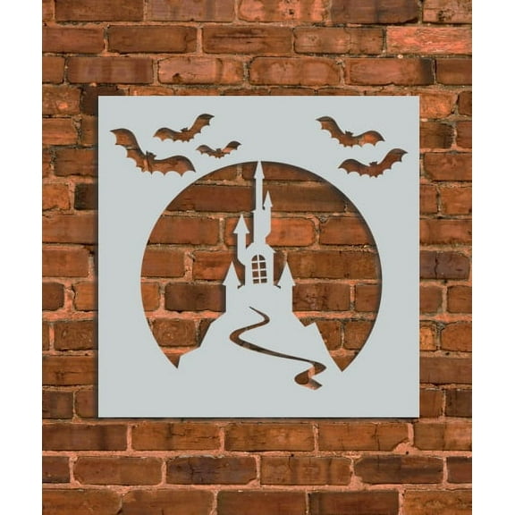 Halloween Haunted Castle Stencil
